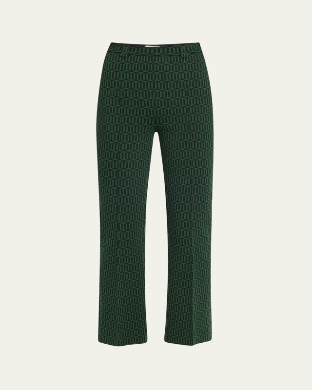 Charlie Geo-Jacquard Flared Pants